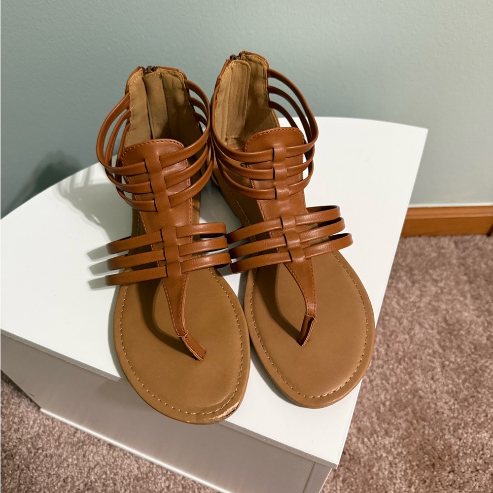 Qupid Tan Strappy Sandals